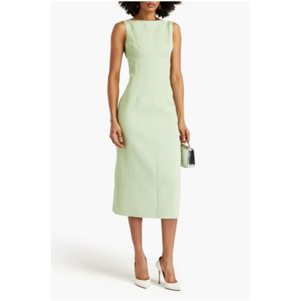 NWT‎ Emilia Wickstead Ashie Dress Textured Cloque | Pistachio Green | SZ 8